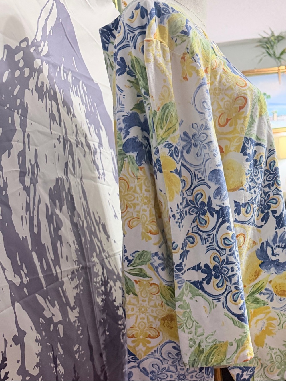 Alfred Dunner Lemon Floral Tile Print 3/4 Sleeve Top size 2x - Picture 8 of 8